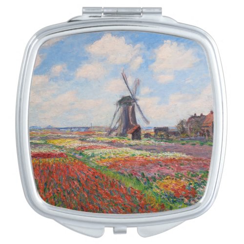 Claude Monet _ Field of Tulips in Holland Compact Mirror
