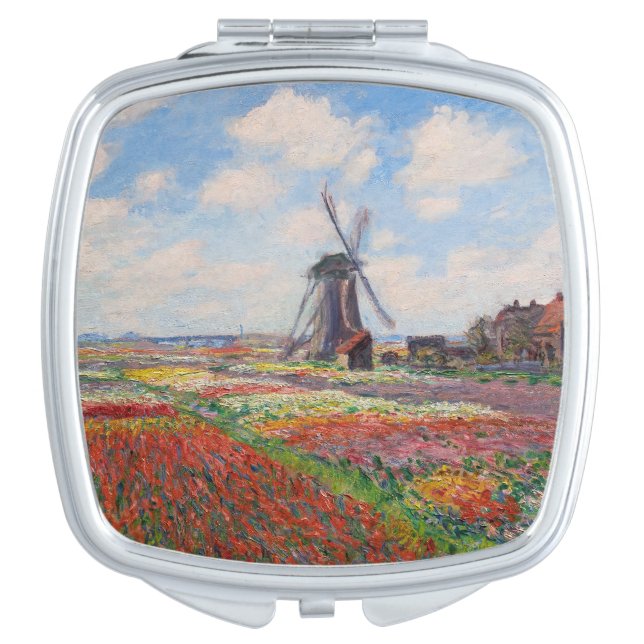 Claude Monet - Field of Tulips in Holland Compact Mirror (Front)