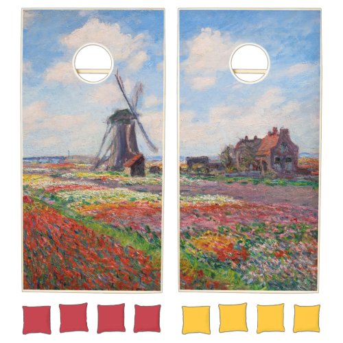 Claude Monet _ Field of Tulips in Holland Cornhole Set