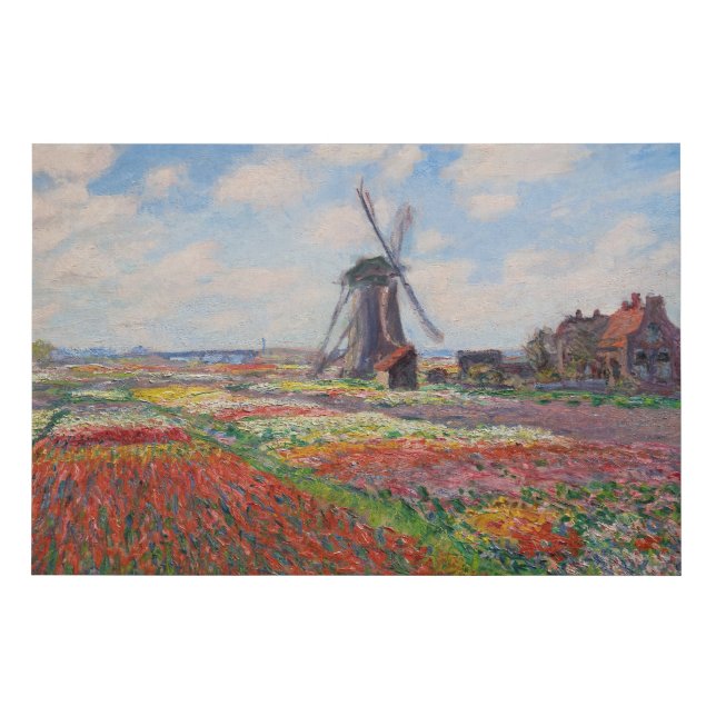 Claude Monet - Field of Tulips in Holland Faux Canvas Print (Front)