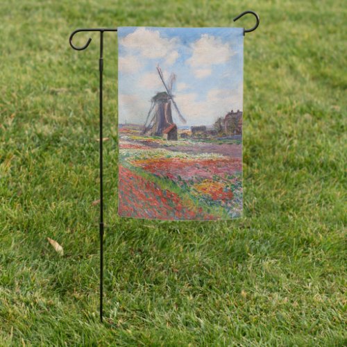 Claude Monet _ Field of Tulips in Holland Garden Flag