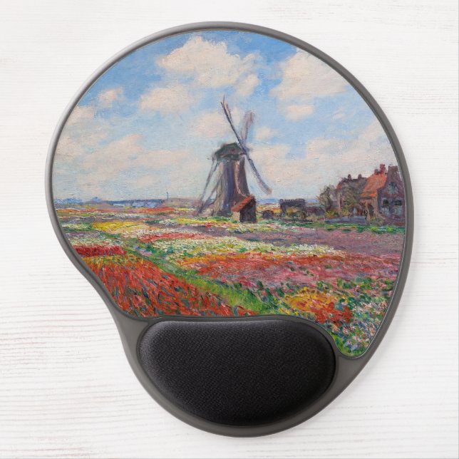 Claude Monet - Field of Tulips in Holland Gel Mouse Pad (Front)