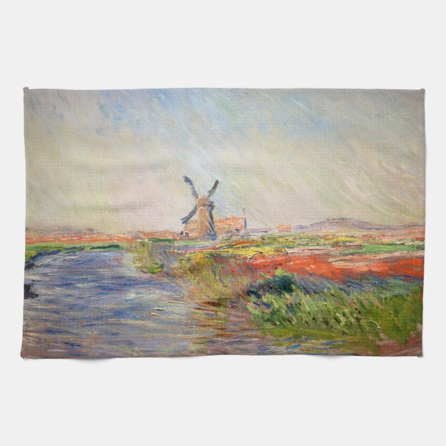 Claude Monet - Field of Tulips in Holland Kitchen Towel (Horizontal)