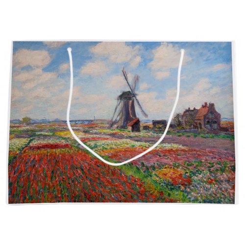 Claude Monet _ Field of Tulips in Holland Large Gift Bag