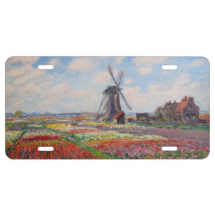 Claude Monet - Field of Tulips in Holland License Plate