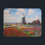 Claude Monet - Field of Tulips in Holland Magnet<br><div class="desc">Field of Tulips in Holland (Champs de tulipes en Hollande) - Claude Monet,  Oil on Canvas,  1886</div>
