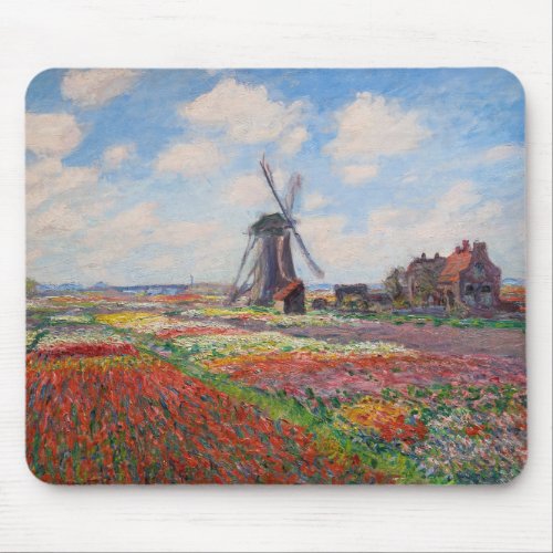 Claude Monet _ Field of Tulips in Holland Mouse Pad
