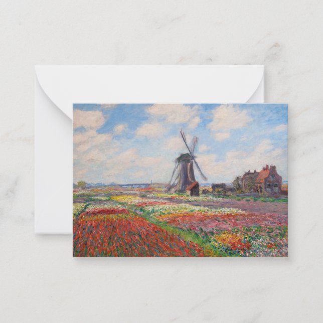 Claude Monet - Field of Tulips in Holland Note Card (Front)