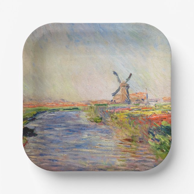 Claude Monet - Field of Tulips in Holland Paper Plates (Front)