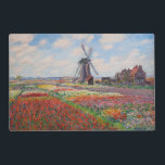 Claude Monet - Field of Tulips in Holland Placemat<br><div class="desc">Field of Tulips in Holland (Champs de tulipes en Hollande) - Claude Monet,  Oil on Canvas,  1886</div>