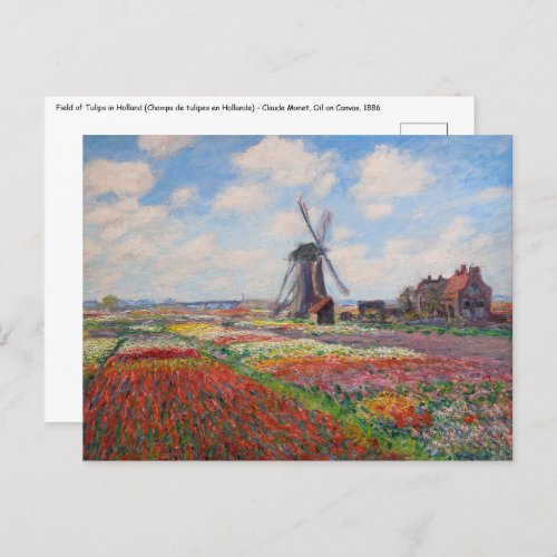 Claude Monet _ Field of Tulips in Holland Postcard