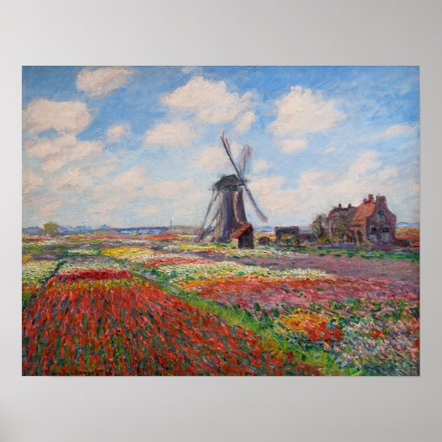Claude Monet - Field of Tulips in Holland Poster (Front)