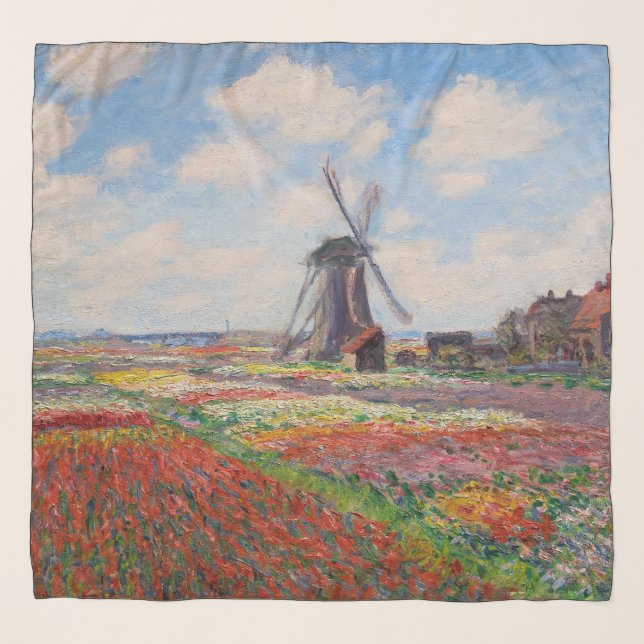 Claude Monet - Field of Tulips in Holland Scarf (Front (Horizontal))