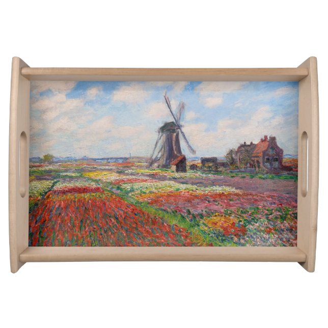 Claude Monet - Field of Tulips in Holland Serving Tray (Front)