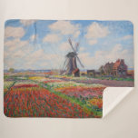 Claude Monet - Field of Tulips in Holland Sherpa Blanket<br><div class="desc">Field of Tulips in Holland (Champs de tulipes en Hollande) - Claude Monet,  Oil on Canvas,  1886</div>