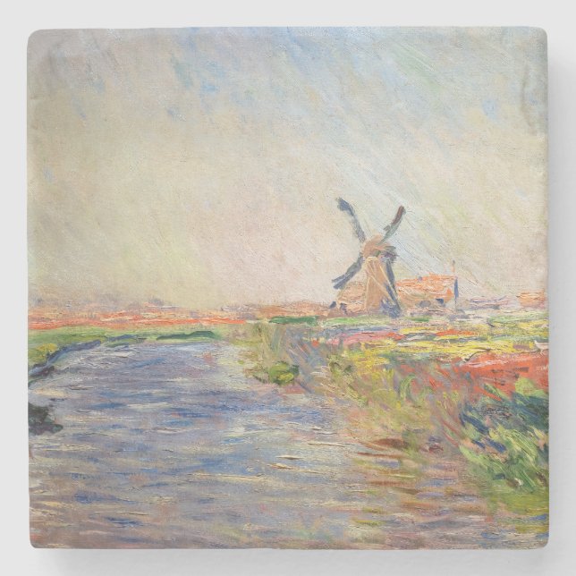 Claude Monet - Field of Tulips in Holland Stone Coaster (Front)