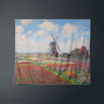 Claude Monet - Field of Tulips in Holland Tapestry<br><div class="desc">Field of Tulips in Holland (Champs de tulipes en Hollande) - Claude Monet,  Oil on Canvas,  1886</div>