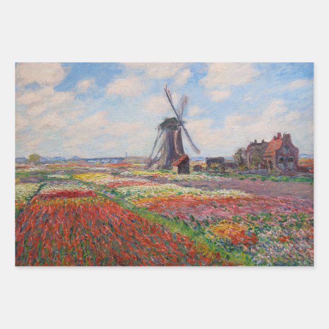 Claude Monet - Field of Tulips in Holland Wrapping Paper Sheets (Front)