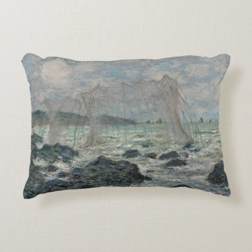 Claude Monet _ Fishing Nets at Pourville Decorative Pillow