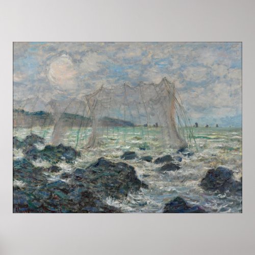 Claude Monet  Fishing Nets At Pourville Poster