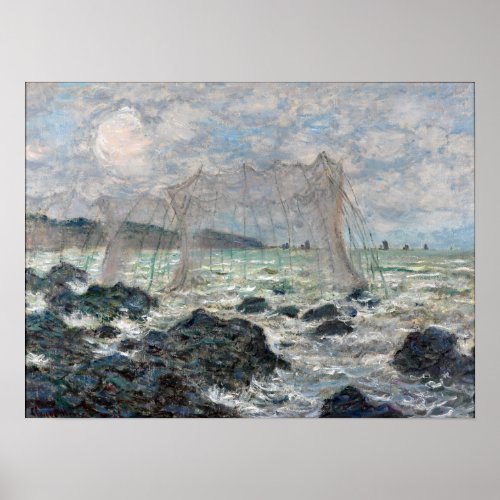 Claude Monet Fishing nets at Pourville Poster