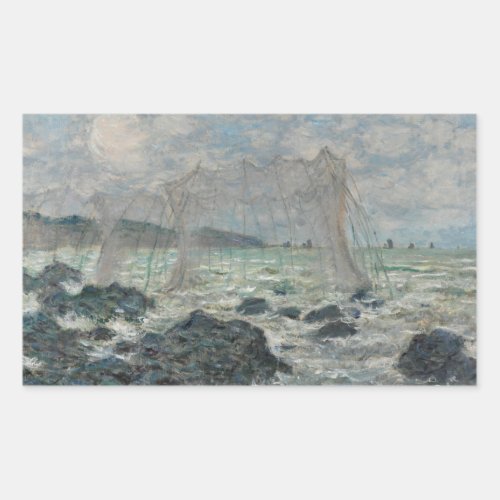 Claude Monet _ Fishing Nets at Pourville Rectangular Sticker