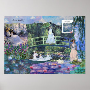 Claude Monet Floral Landscape Collage Poster