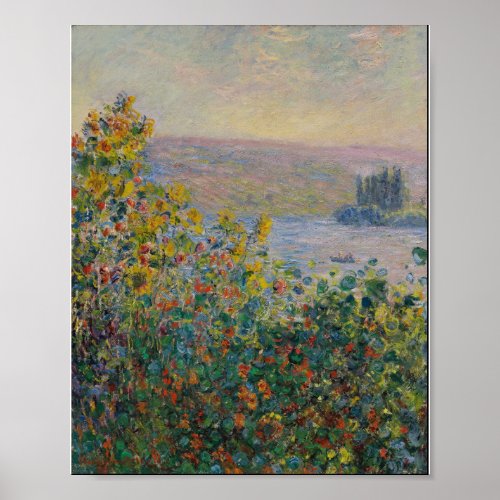 Claude Monet _ Flower Beds At Vetheuil Poster