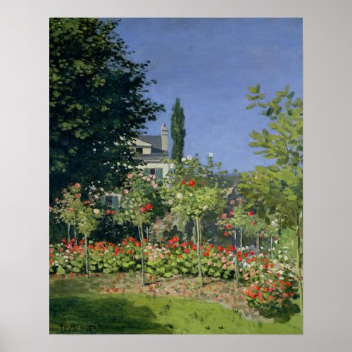Claude Monet  Flowering Garden at Sainte_Adresse Poster