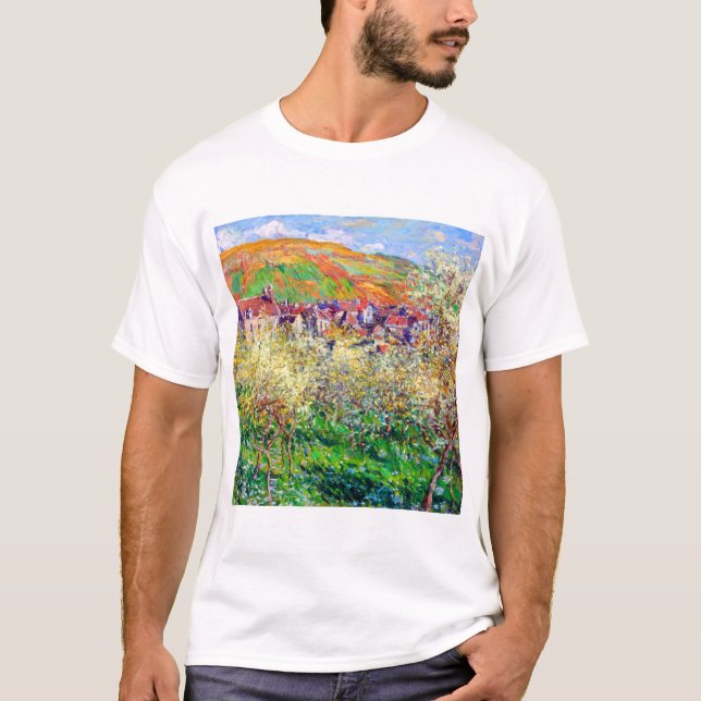 Claude Monet Flowering Plum Trees T-Shirt (Front)