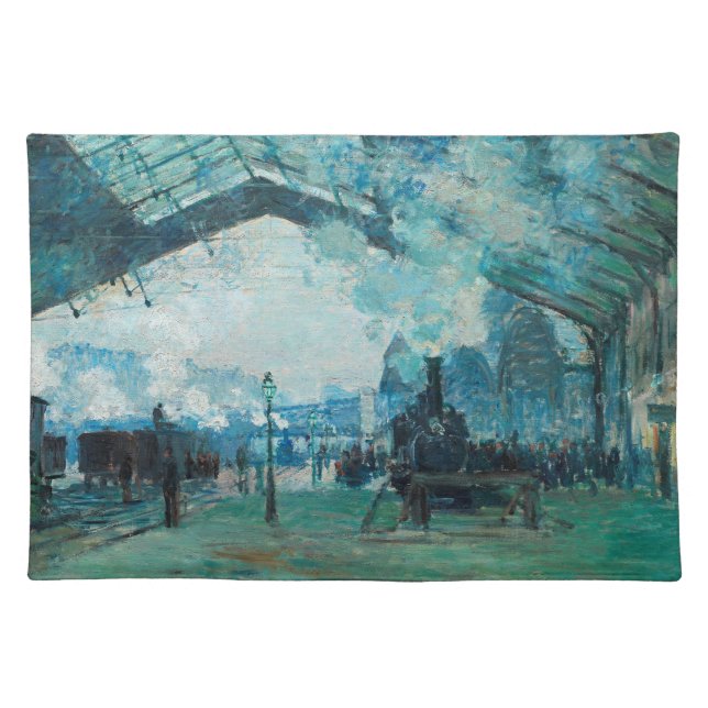 Claude Monet French Train Railroad Travel Art Cloth Placemat (Front)