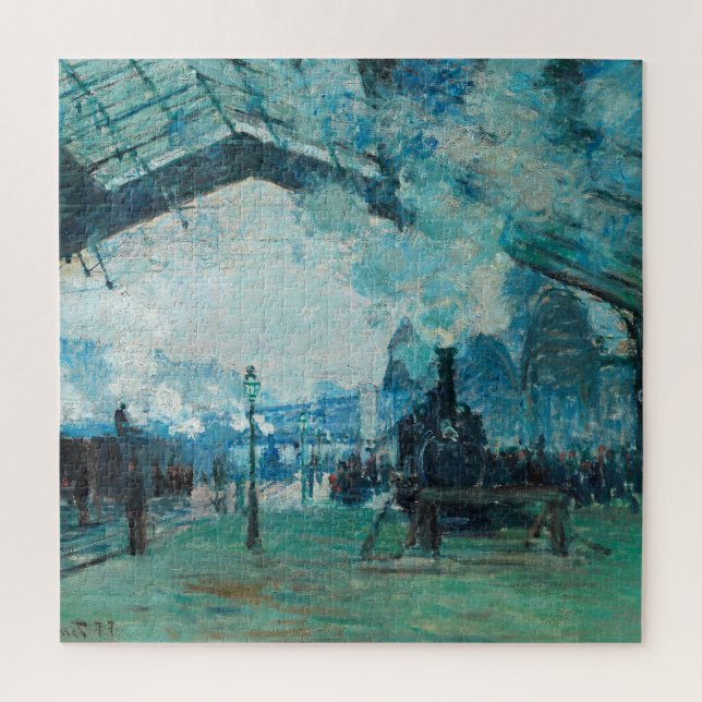 Claude Monet French Train Railroad Travel Art Jigsaw Puzzle (Vertical)