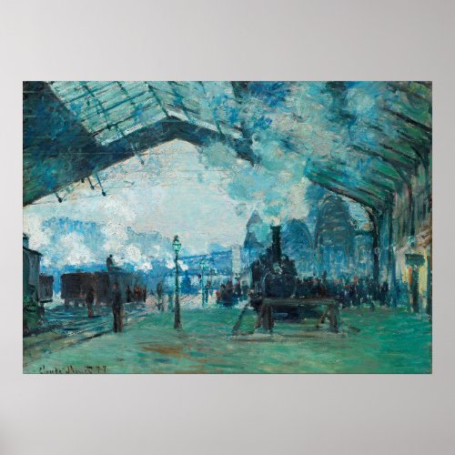 Claude Monet French Train Railroad Travel Art Poster