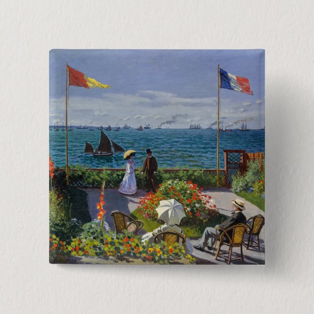 Claude Monet - Garden at Sainte-Adresse Button (Front)