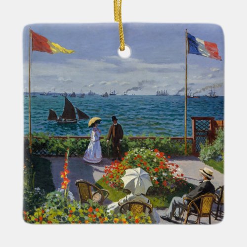 Claude Monet _ Garden at Sainte_Adresse Ceramic Ornament