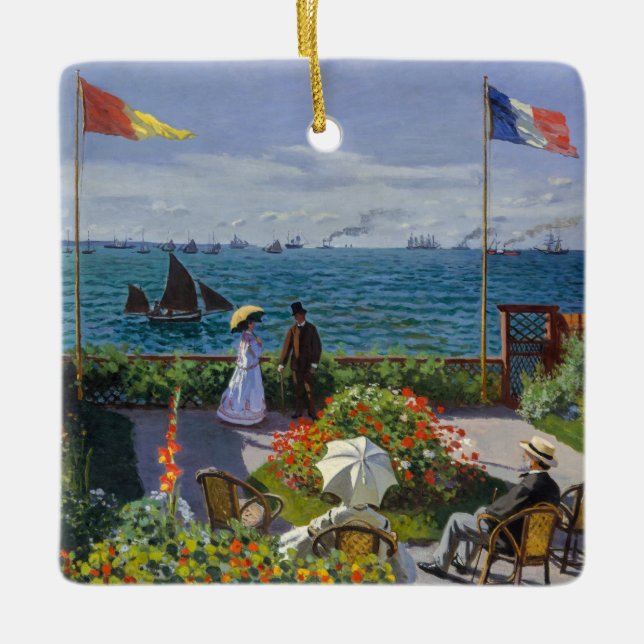 Claude Monet - Garden at Sainte-Adresse Ceramic Ornament (Front)