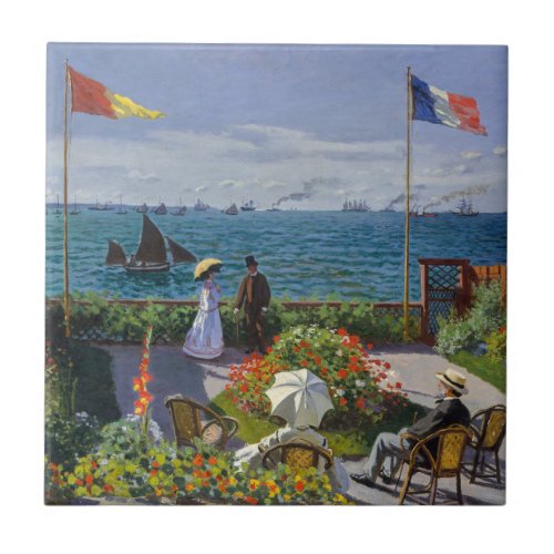 Claude Monet _ Garden at Sainte_Adresse Ceramic Tile