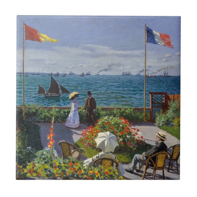 Claude Monet - Garden at Sainte-Adresse Ceramic Tile (Front)