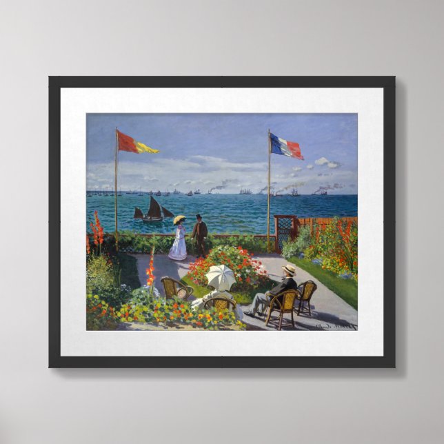 Claude Monet - Garden at Sainte-Adresse Framed Art (Framed Front)