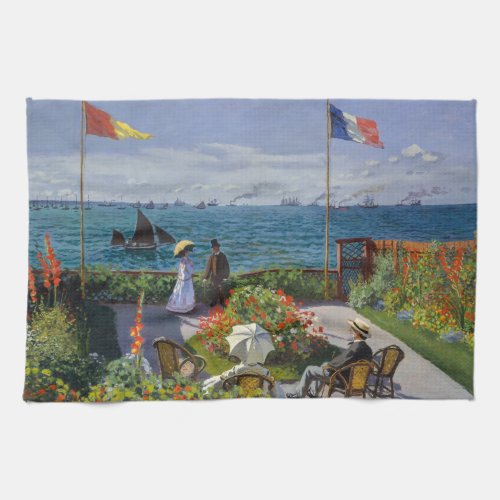 Claude Monet _ Garden at Sainte_Adresse Kitchen Towel
