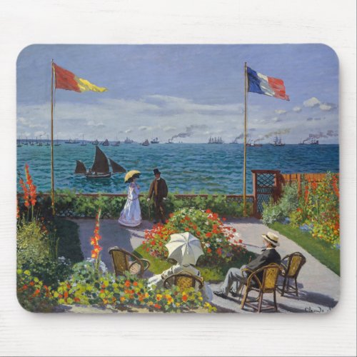 Claude Monet _ Garden at Sainte_Adresse Mouse Pad