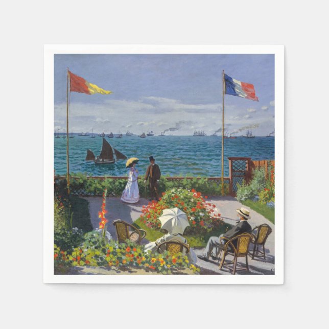 Claude Monet - Garden at Sainte-Adresse Napkins (Front)
