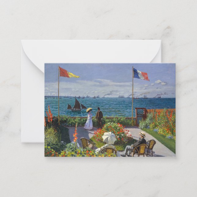 Claude Monet - Garden at Sainte-Adresse Note Card (Front)