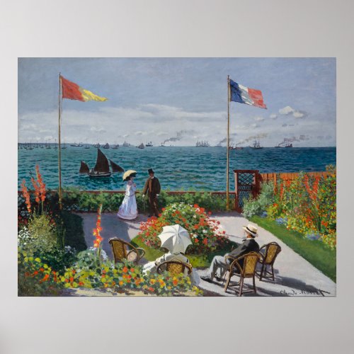 Claude Monet Garden at Sainte_Adresse  Poster