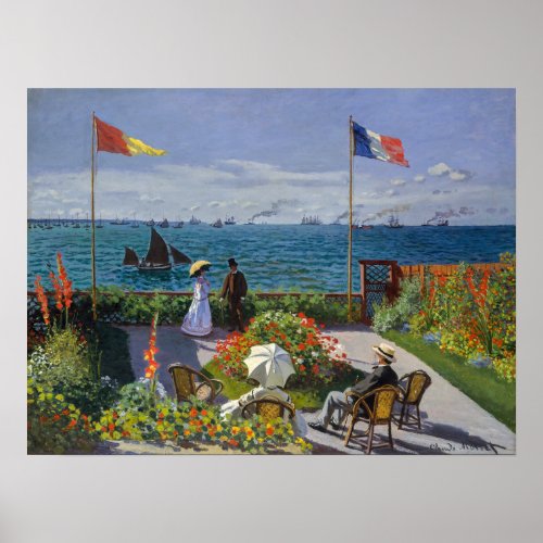 Claude Monet _ Garden at Sainte_Adresse Poster