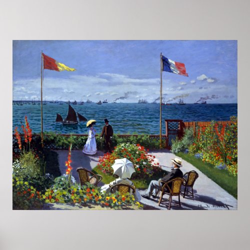 Claude Monet Garden at Sainte_Adresse Poster