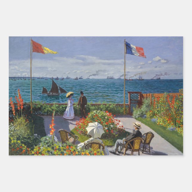 Claude Monet - Garden at Sainte-Adresse Wrapping Paper Sheets (Front)