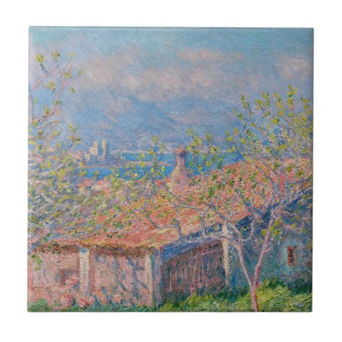 Claude Monet _ Gardeners House at Antibes Ceramic Tile