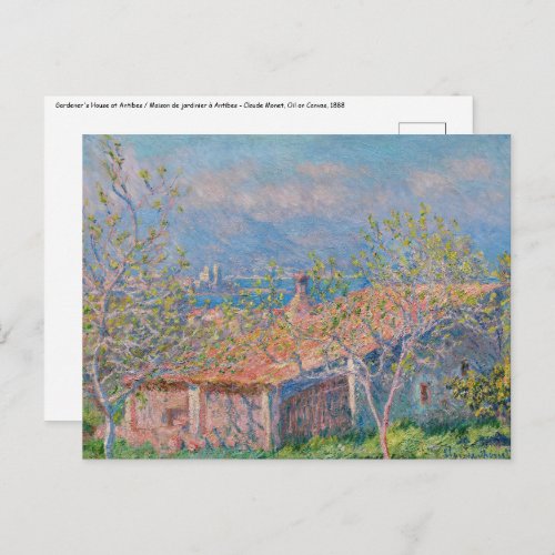 Claude Monet _ Gardeners House at Antibes Postcard