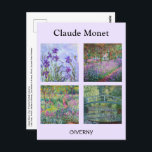 Claude Monet - Giverny Masterpieces Selection Postcard<br><div class="desc">Claude Monet - Giverny Masterpieces Selection
 - Lilac Irises,  1914-1917
 - Artist's Garden at Giverny,  1900
 - Iris Garden at Giverny,  1899-1900
 - Water Lily pond,  Green Harmony,  1899</div>